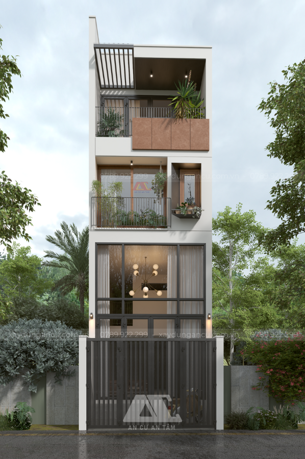 Mẫu thiết kế nhà phố 1 trệt 2 lầu 60m2