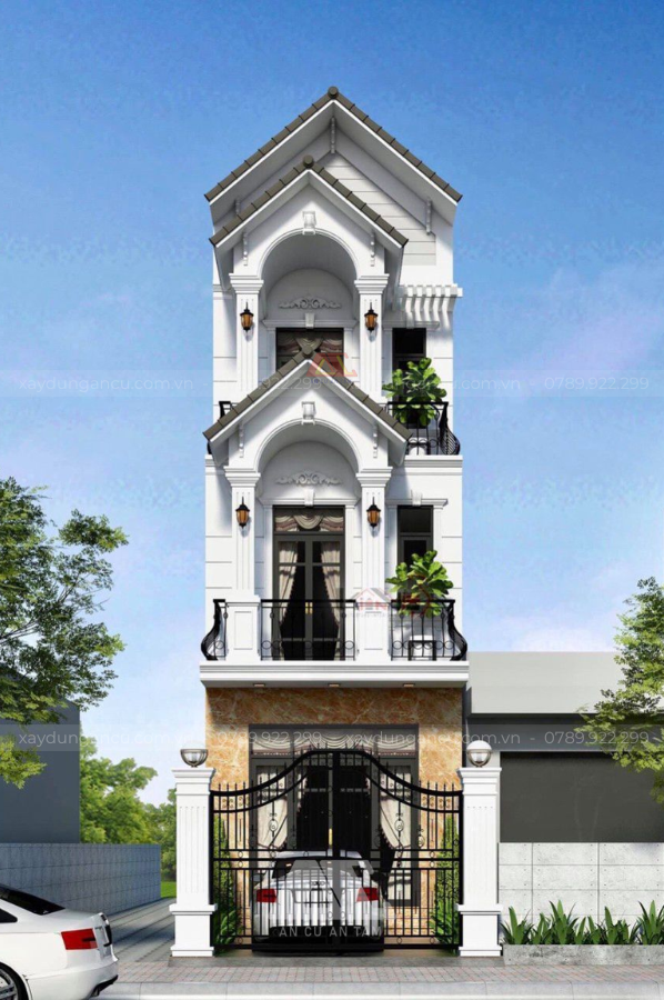 Mẫu nhà 1 trệt 2 lầu mái thái đẹp