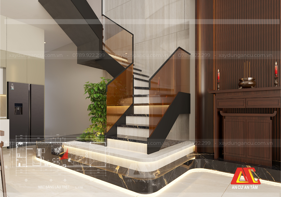 Thiết kế nhà phố 3 tầng hiện đại