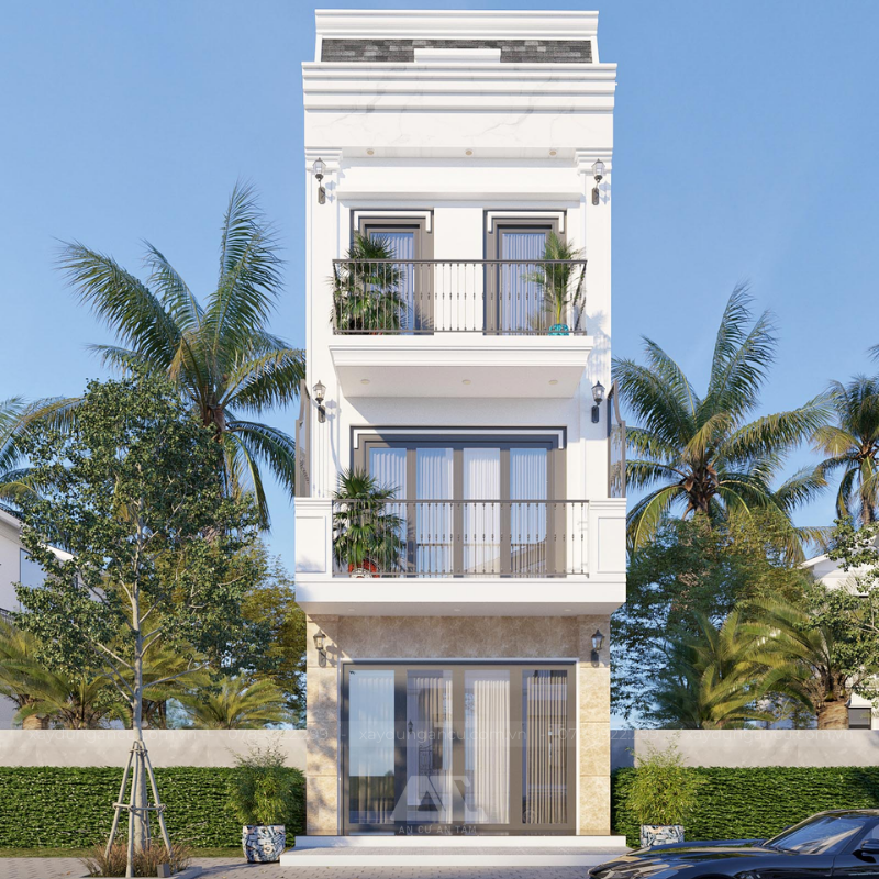 Mẫu thiết kế nhà phố 4 tầng 5x20m