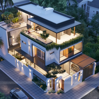 Biệt thự 3 tầng Modern Tropical, không gian thư giãn lý tưởng.