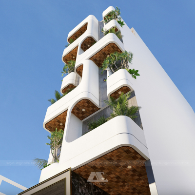 Mẫu thiết kế thi công nhà phố 5x20m kết hợp kinh doanh căn hộ cho thuê